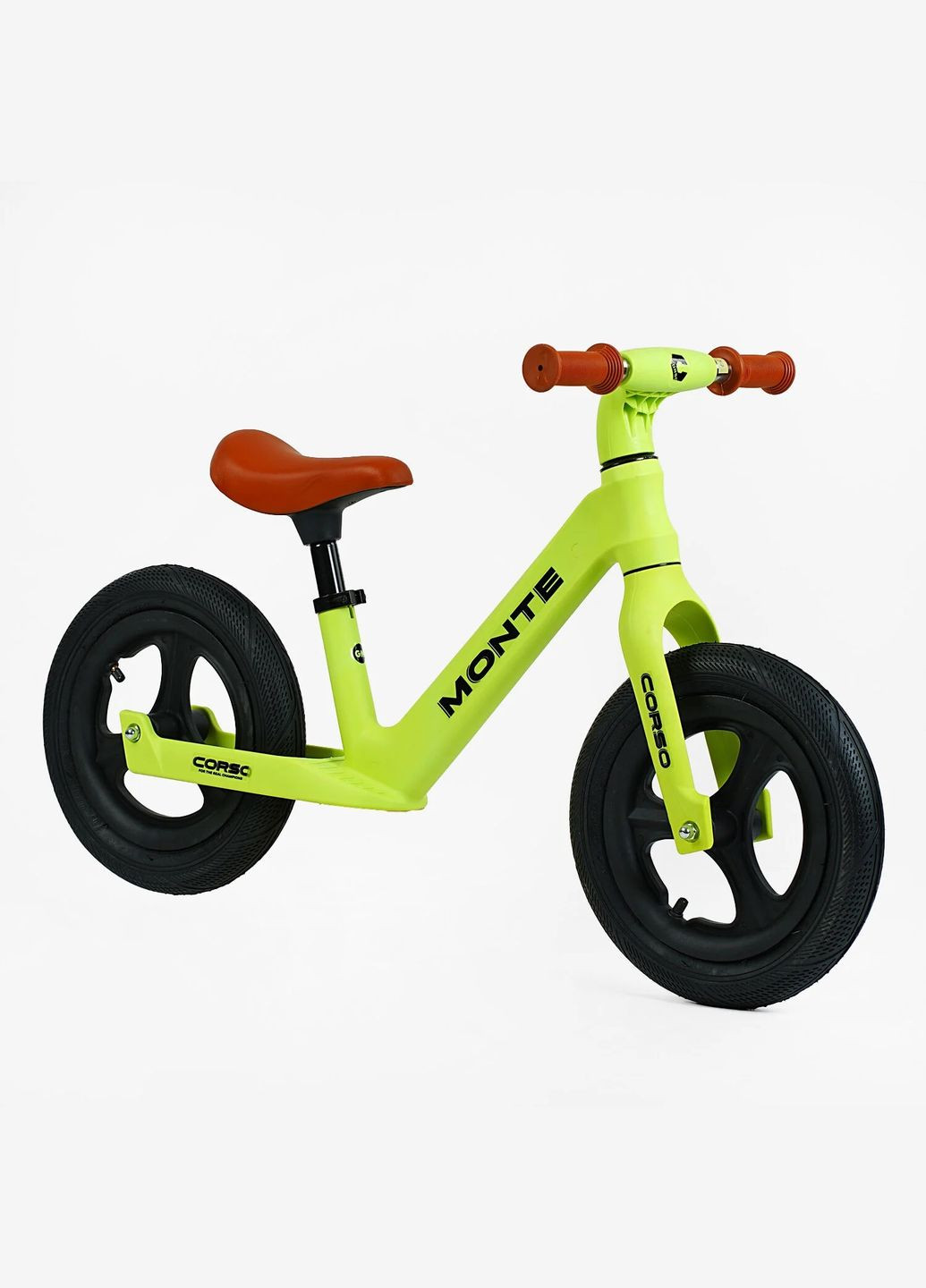 Детский велобег « Monte» SQ-05877. Нейлоновая рама, нейлоновая вилка, надувные колеса 12" Corso (290668379)