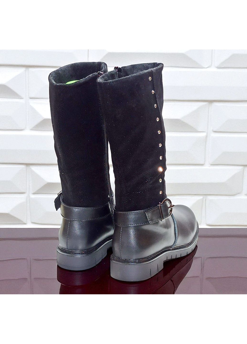 Осенние утепленные ортопедические демисезонные классические сапоги для девочки демисезонная обувь на флисе вистеп Weestep со стразами, с пряжкой