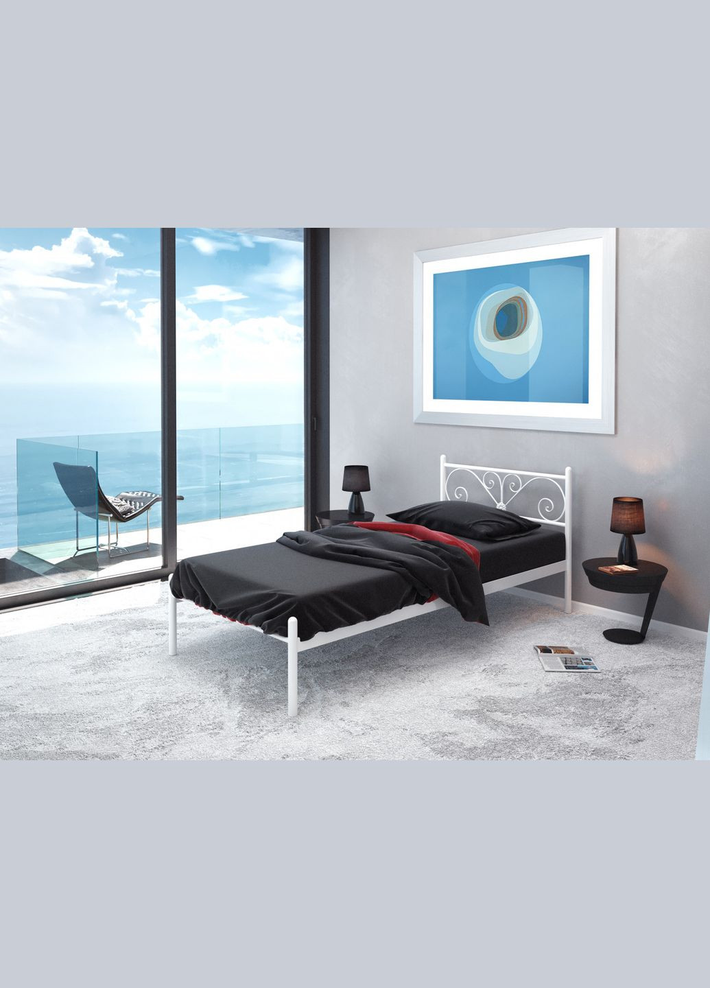 Односпальне металеве ліжко Примула від ТМ Теnero Tenero (315913095)