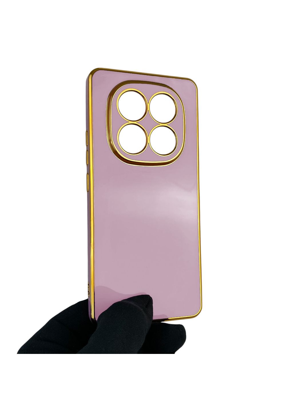 Чехол для Redmi Note 14 Pro 5G с защитой камеры с золотой окантовкой редми нот 14 про черничный gs1 Xiaomi (366229404)