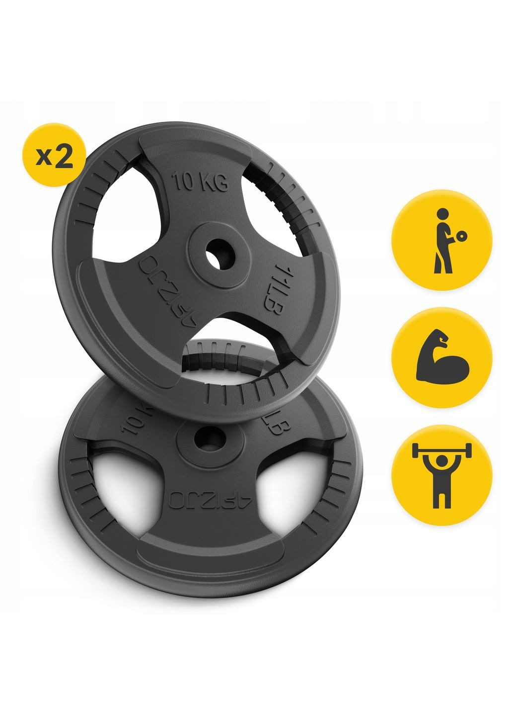 Диск металевий 2 x 10 кг 26 мм Black (P-5905973401388) 4FIZJO (372925201)