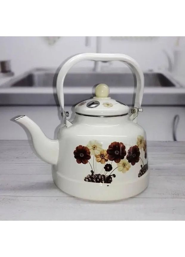 Чайник для плиты Цветы EB-3354-Flower-White 1.1 л белый Edenberg (366082525)