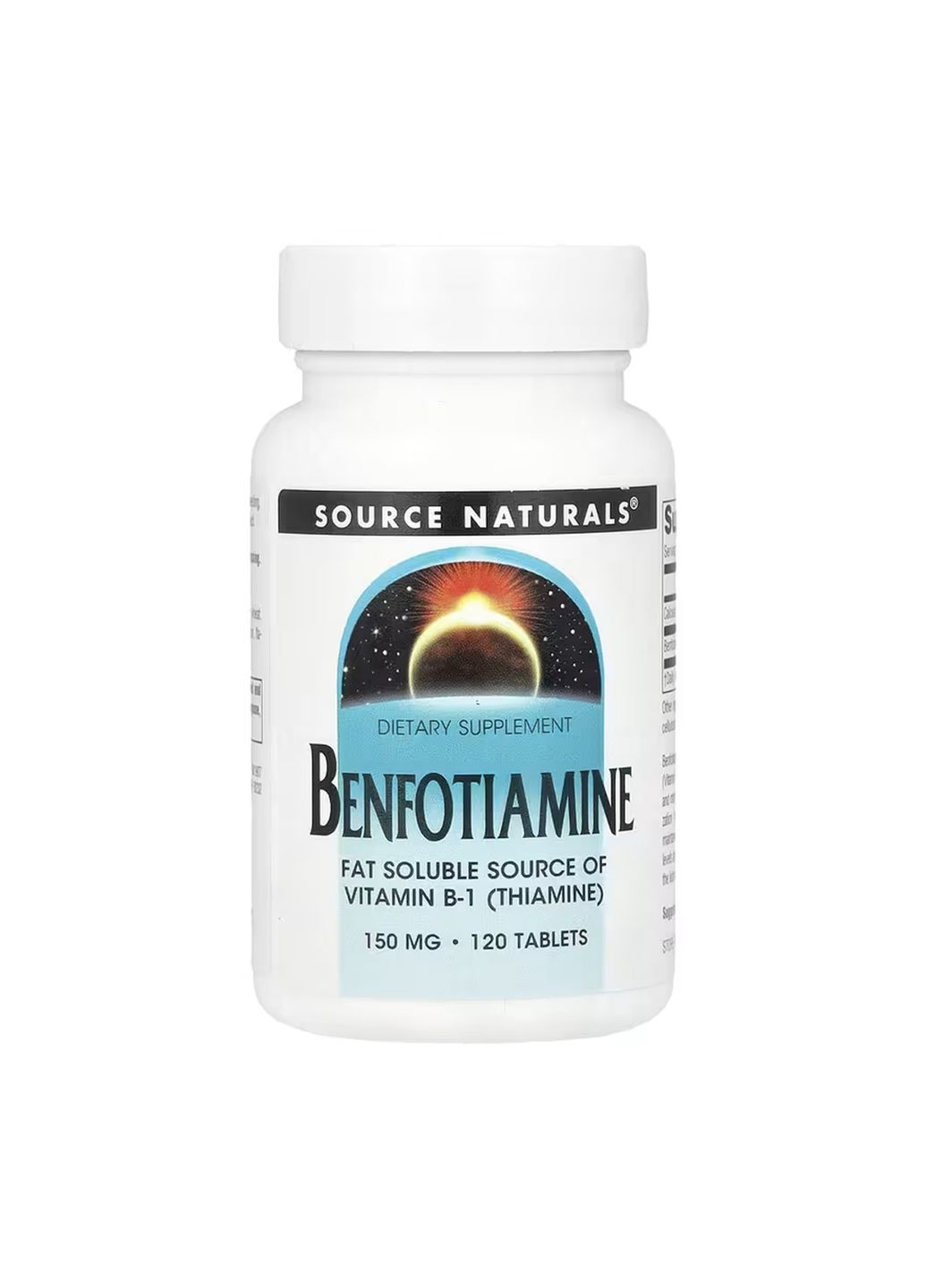 Бенфотіамін 150мг 120 табл вітамін B1 для нервової системи та енергії джерело тіаміну Source Naturals (368986697)