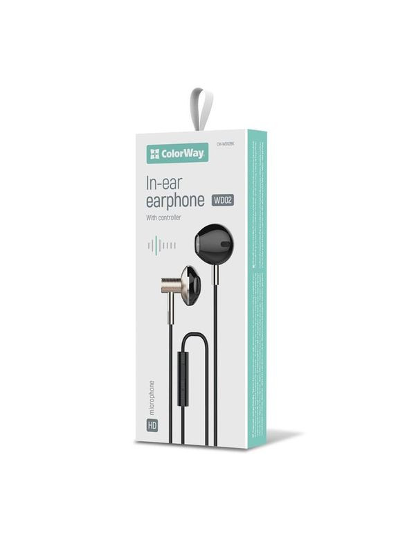Гарнітура СolorWay Slim 3.5 mm Wired Earphone Blast 2 Black (CW-WD02BK) Colorway (336957379)