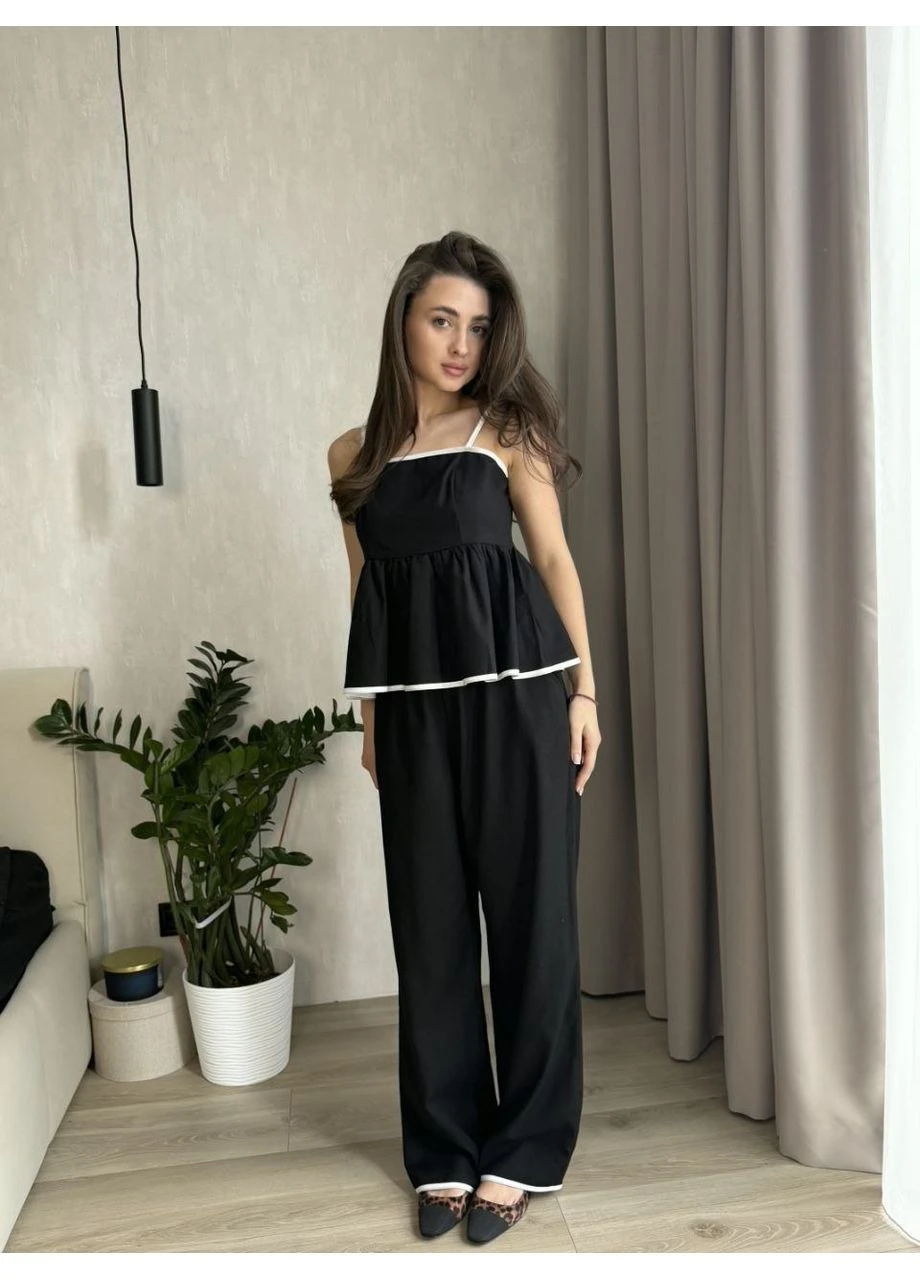 Костюм жіночий прогулянковий, лляний топ+штани Fashion (400312718)