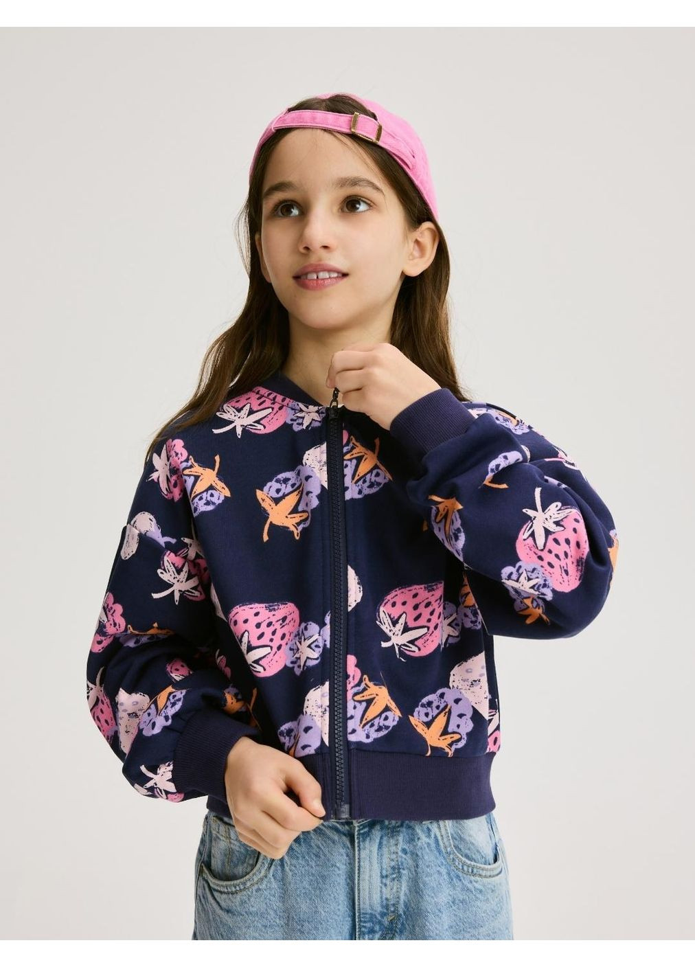 Подростковая толстовка-бомбер для девочки Темно-синий (25091105) Reserved (361680018)