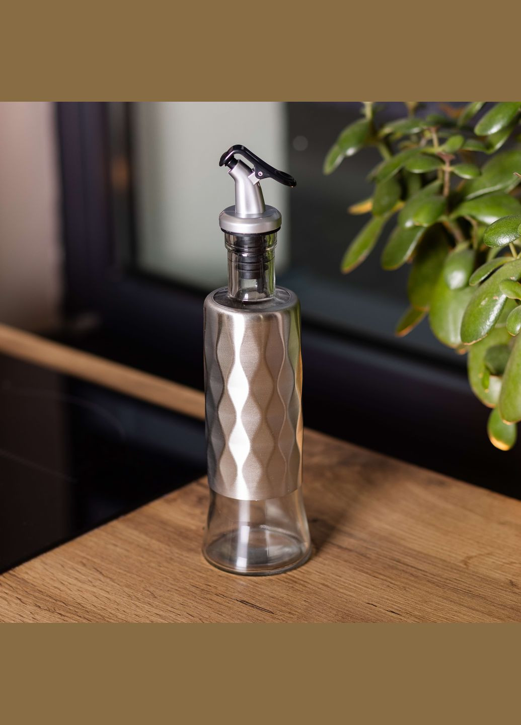 Бутылка для масла с дозатором 300 мл, хром Yiwu (324771084)