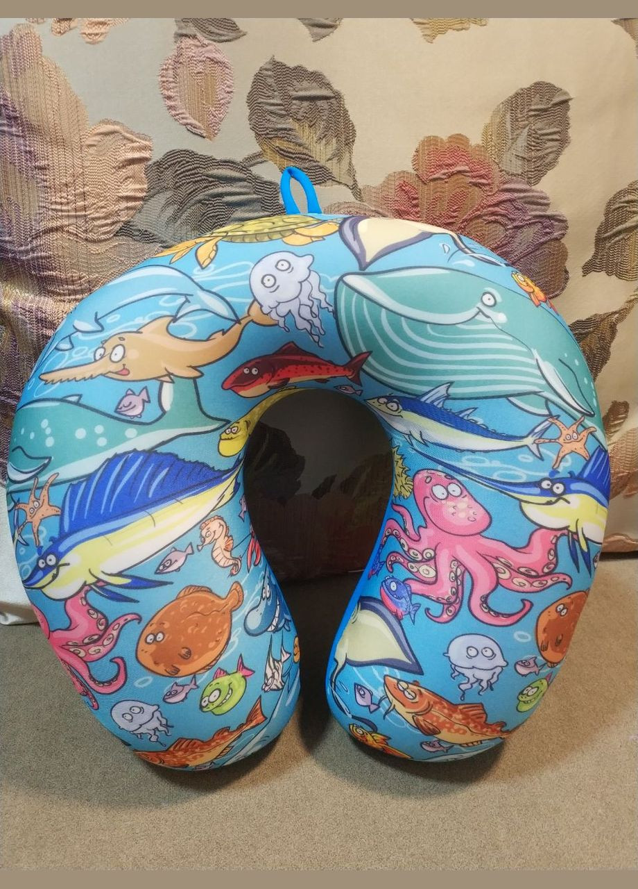 Автомобільна подушка підголівник антистрес для шиї Морський 30*30 см ( РР- more ) наповнювач кульки пінополістиролу Expetro (338435477)