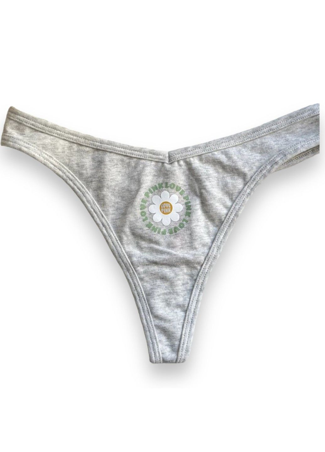 Трусики-стринги жіночі PINK сірі L Victoria's Secret (316659325)
