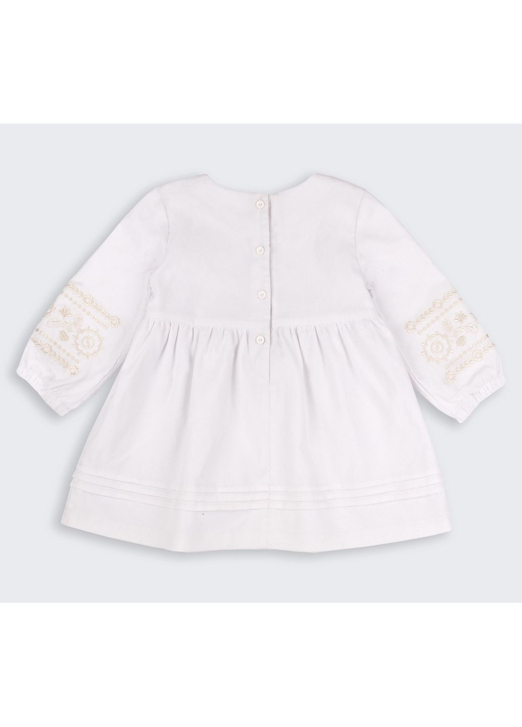 Белая вышиванка-платье для девочки снежинка Kashtanchik хлопок (367089895)