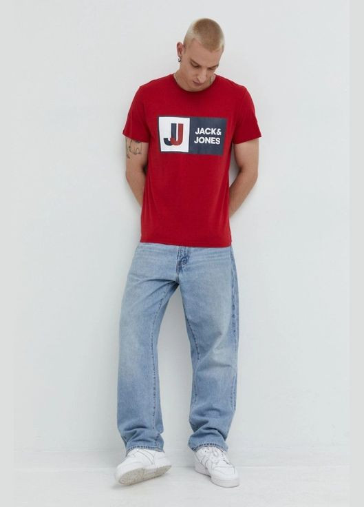 Червона футболка Jack & Jones Бавовняна