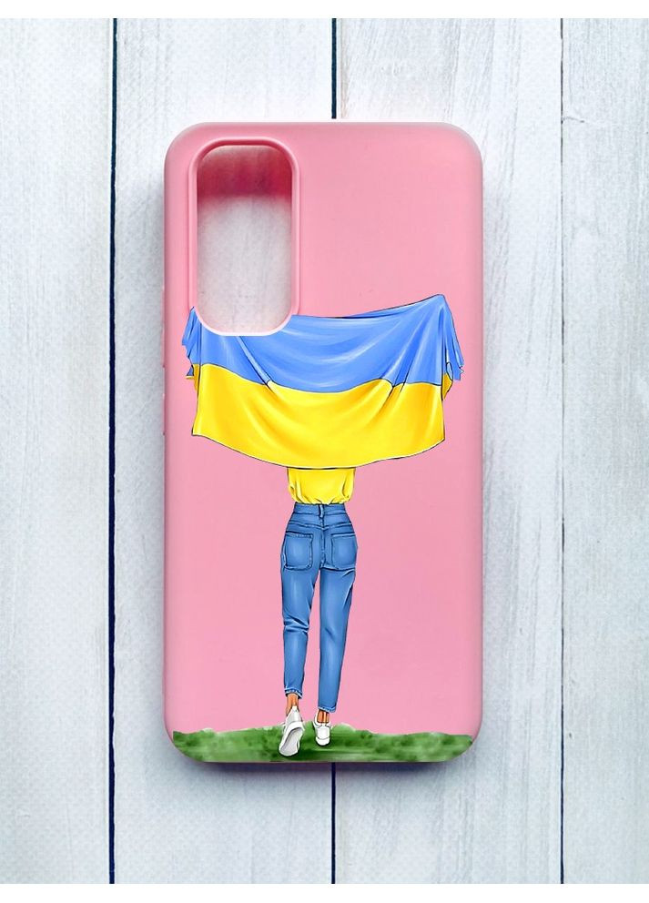 Матовий чохол на Samsung Galaxy A54 5G (A546) Рожевий Дівчина з прапором (принт 263) CASE CONTROL (360673384)