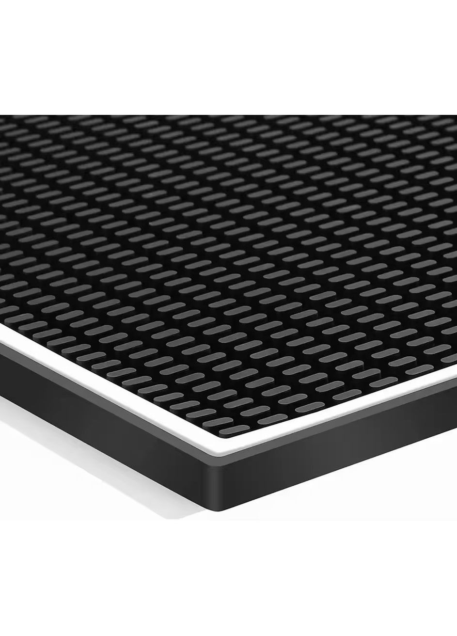 Барний килимок гумовий Premium Spill-Stop 30×15×1 см антиковзкий, професійний Чорний No Brand (356737796)