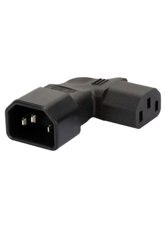 Перехідник живлення IEC(C13) (C14) (адаптер) 90° кутовий вліво Cu Lucom (370888328)