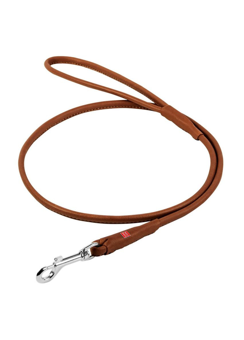 Повідець для собак шкіряний Soft Круглий Д 4 мм Д 122 см Коричневий WAUDOG (364750559)