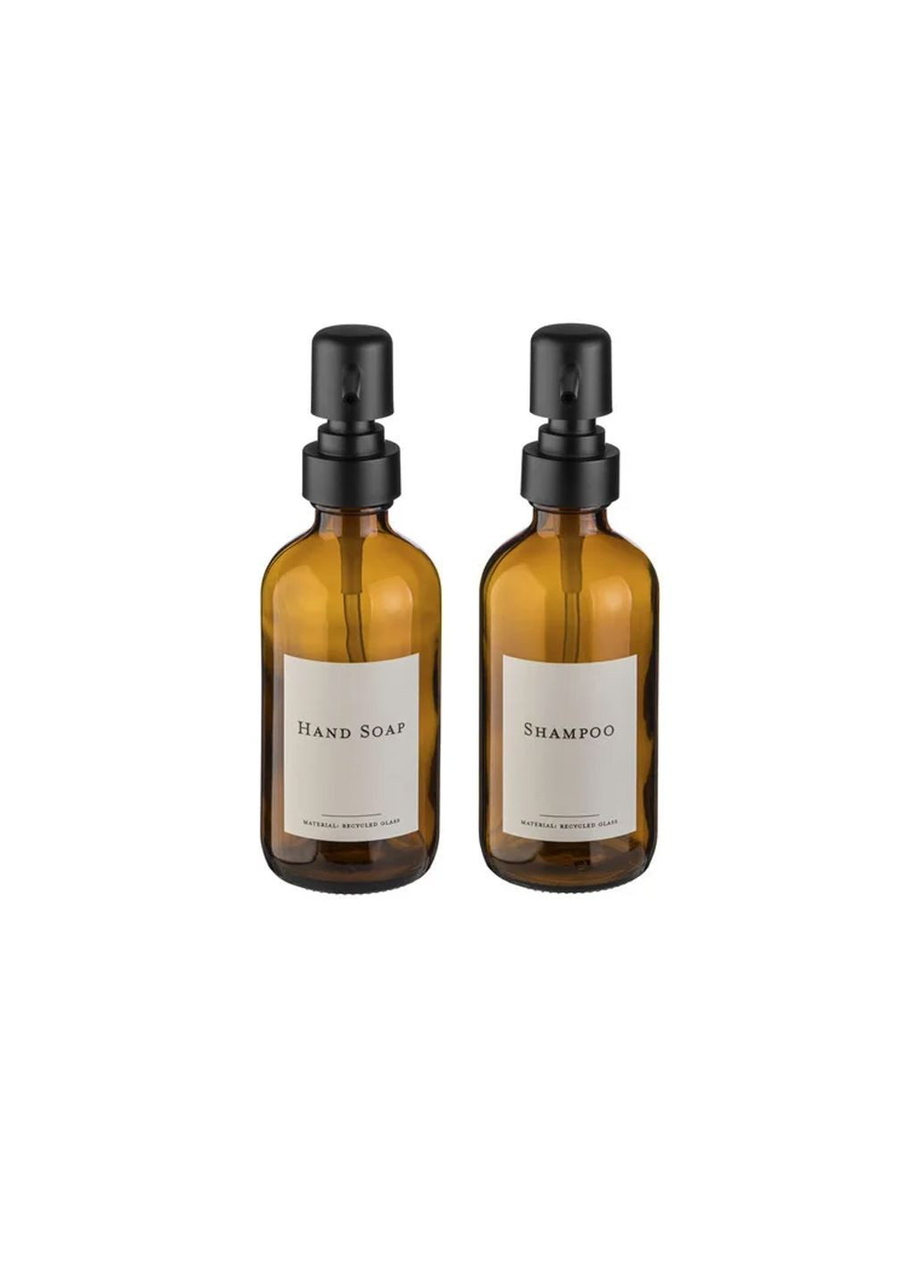 Універсальні пляшечки з переробленого скла з дозатором 2 шт коричневий Livarno home (314536035)
