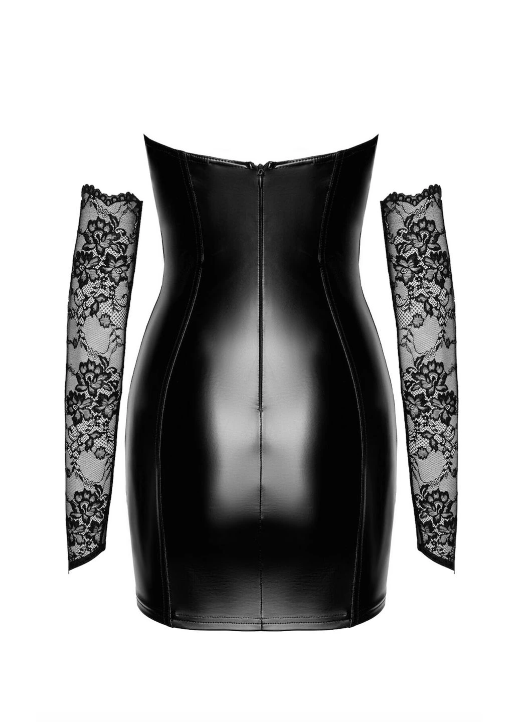 Черное платье f340 dress with gloves - 3xl - cherrylove Noir Handmade