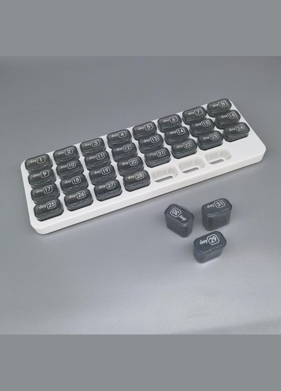 Таблетница на 31 дней 18604 10.4х28.5 см черная No Brand (364500637)