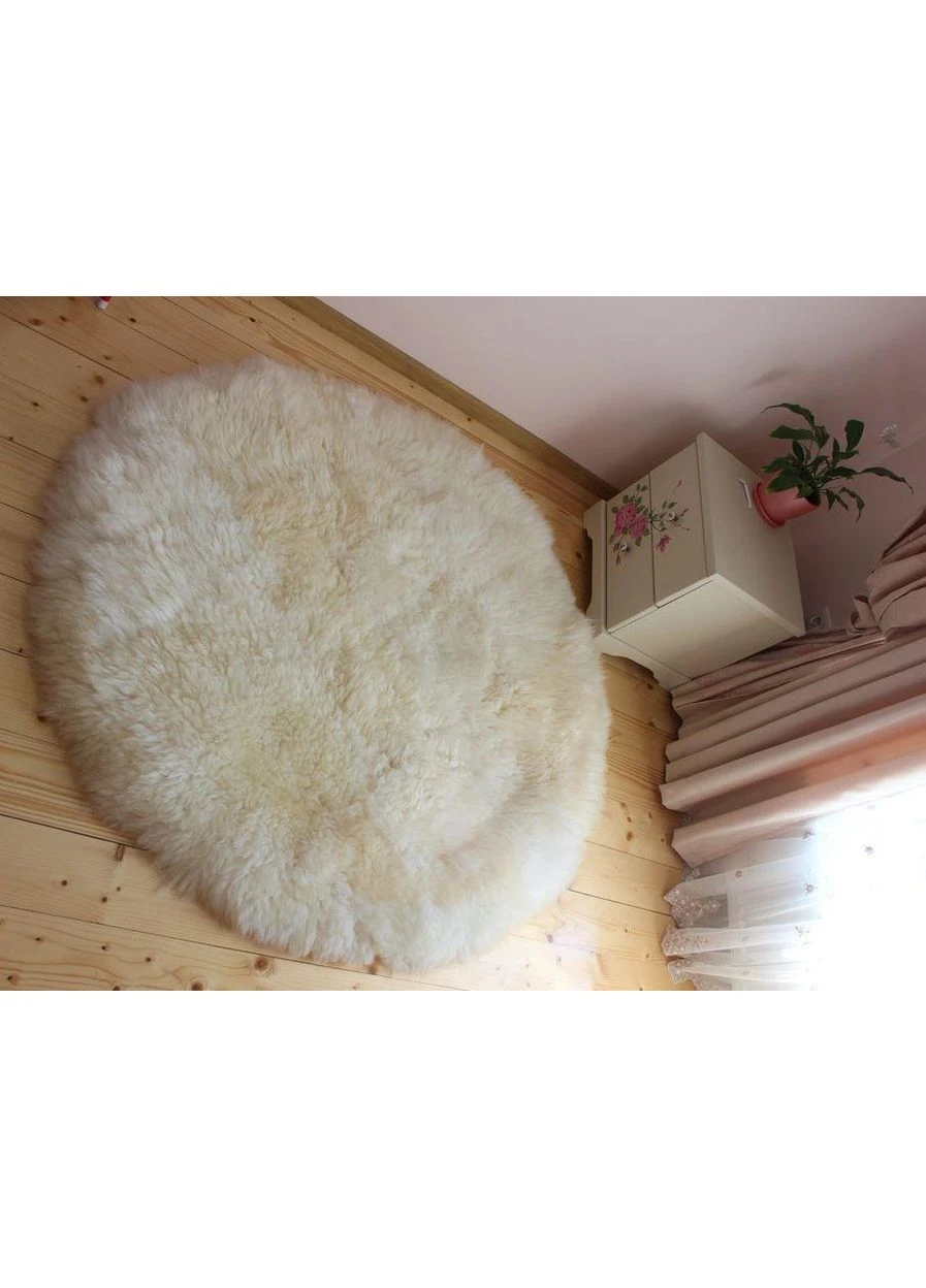 Ковер натуральный из овчины круглый 120*120 см No Brand (381223271)