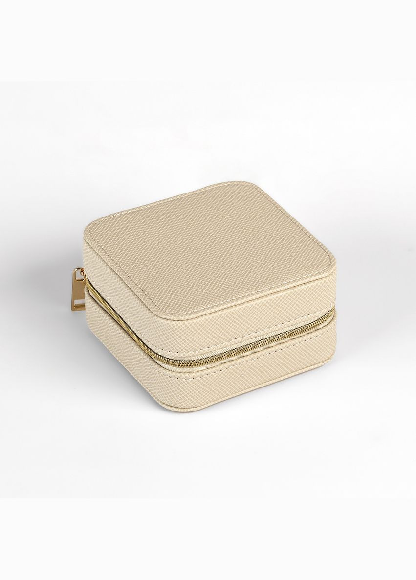 Органайзер для прикрас MY HOME "ПЕКТОРАЛЬ" 10.5х10.5х5.5 см Бежевий з блискавкою (FH-53 BEIGE) МВМ (363256469)