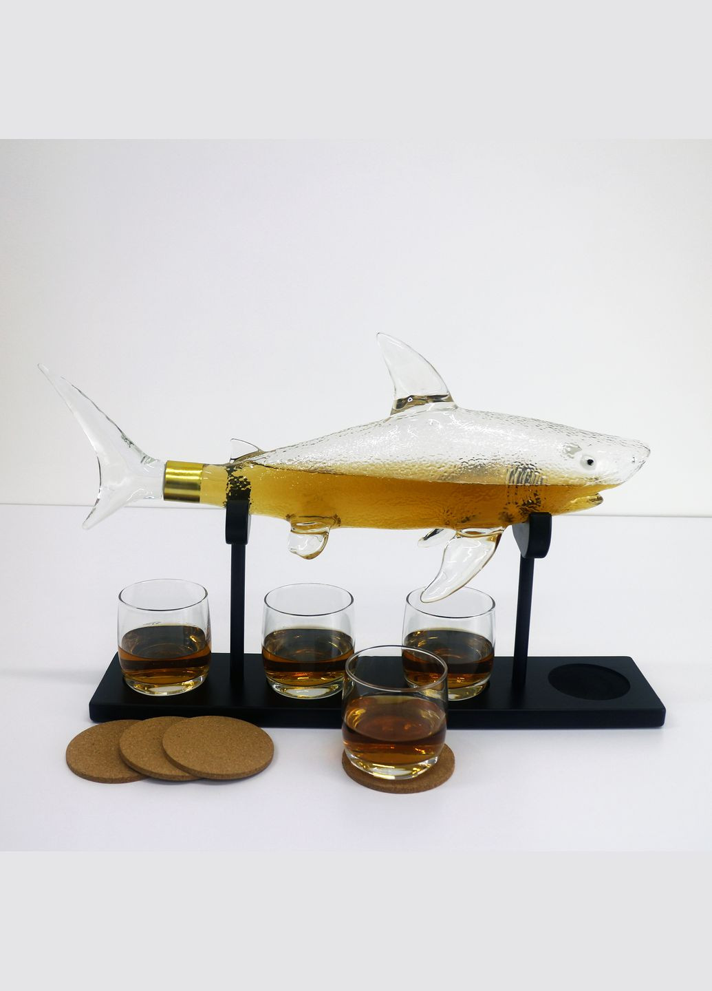 Декантер "Акула бизнеса" набор графин и 2 стакана для виски (GP241208) Гранд Презент (302254514)