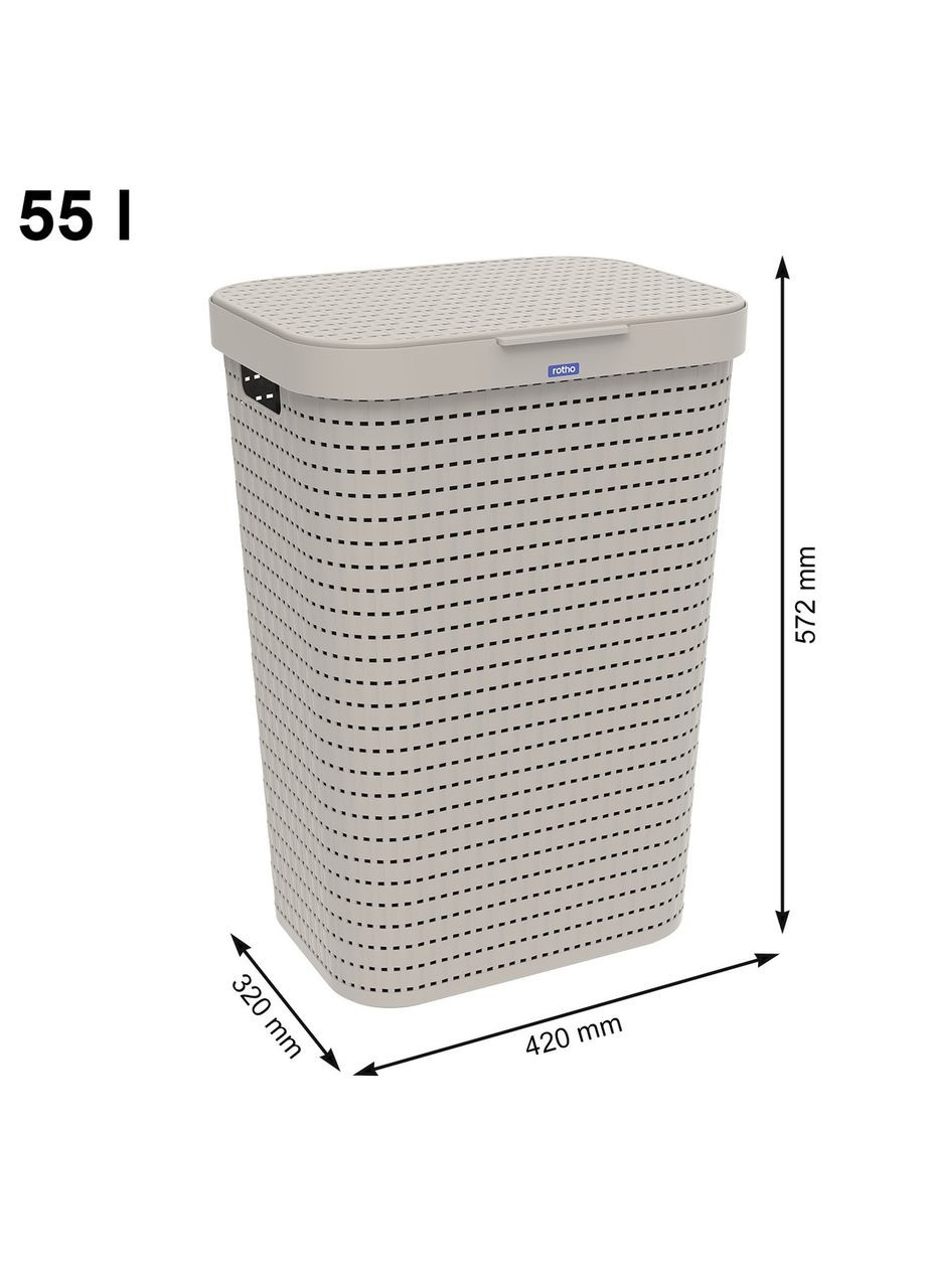 Корзина для белья пластиковая COUNTRY 55 л (10327) Rotho (334713714)