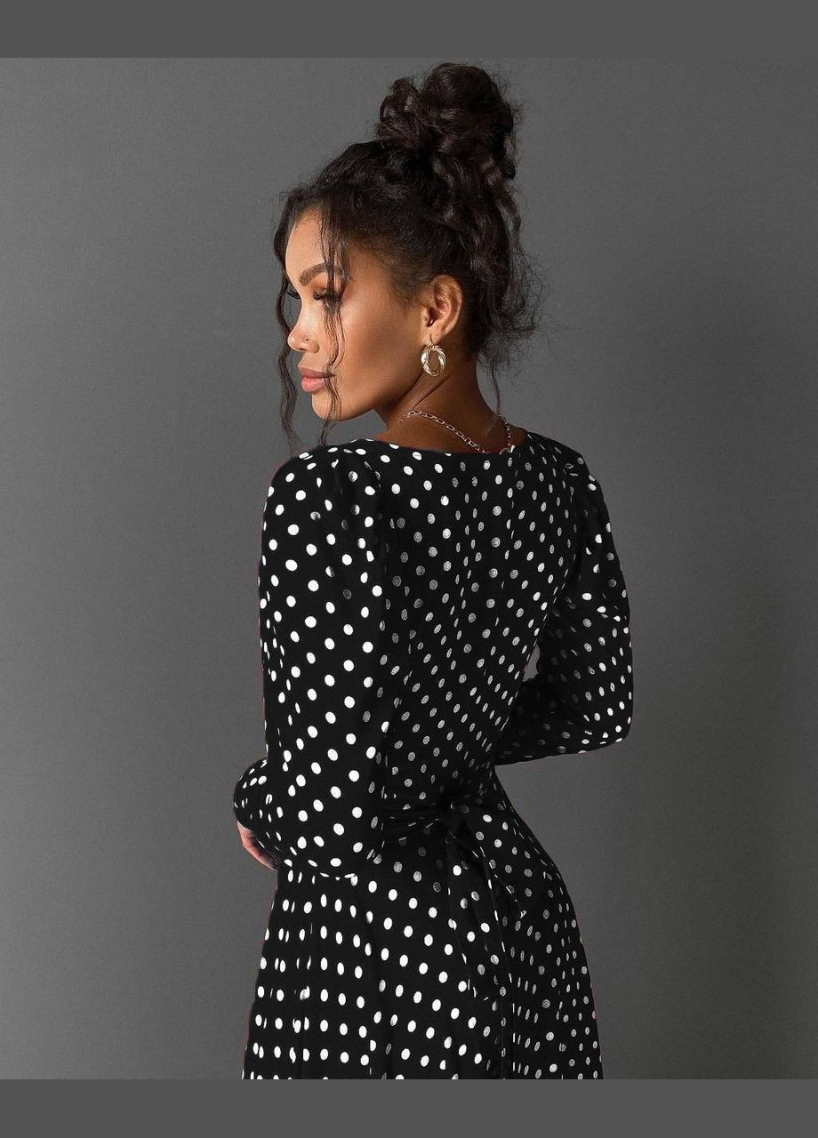 Чорна святковий, спортивна, повсякденний, вечірня, ділова ніжна весняна сукня на запах SAVOY BRAND