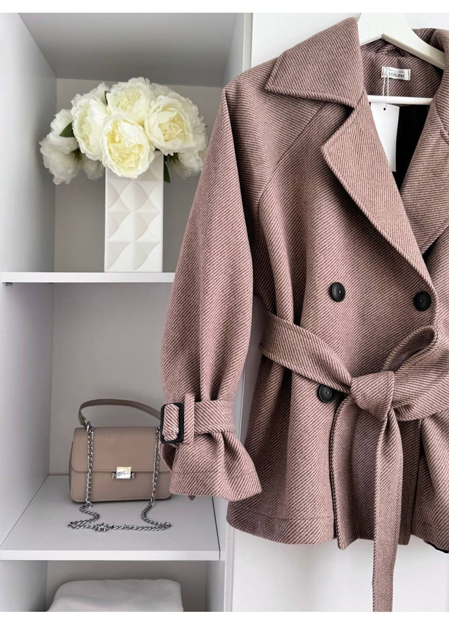 Бежевое демисезонное Женское пальто оверсайз No Brand