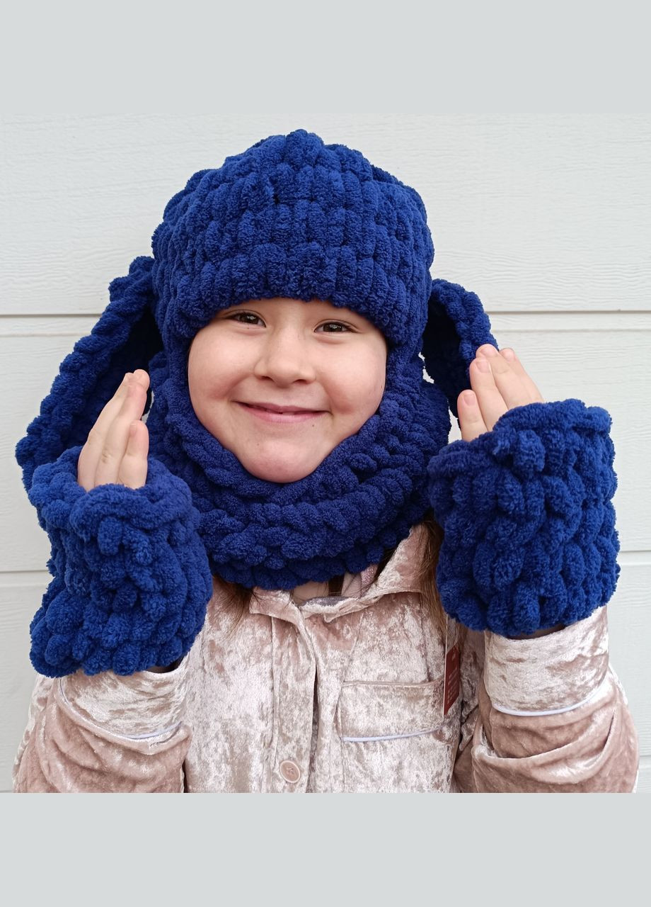 Синя дитяча шапка-балаклава 2 Льва (354331484)