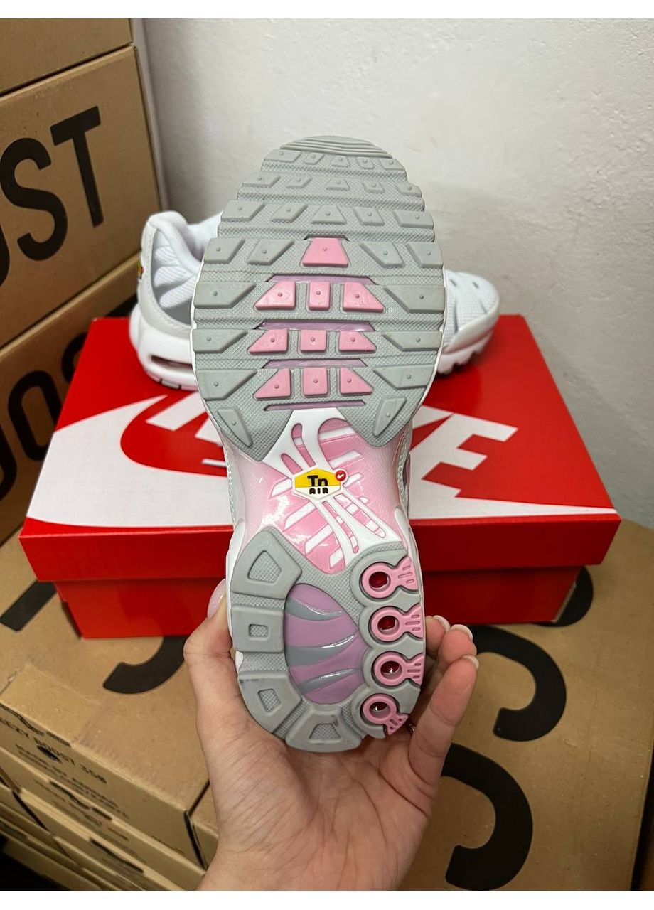 Рожеві Осінні кросівки чоловічі nike tn plus white pink найк аір макс тн плюс No Brand