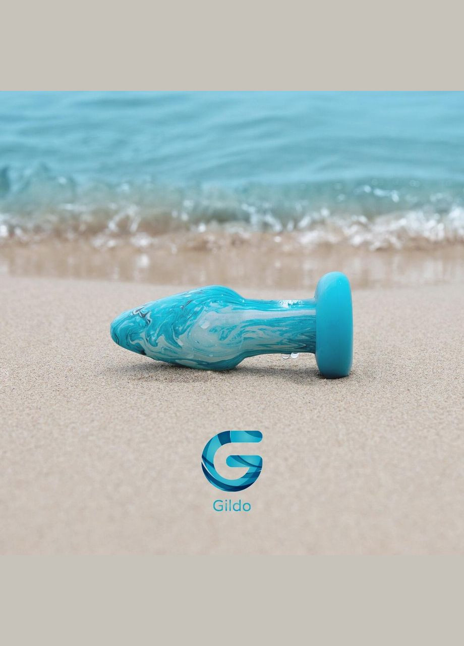 Стеклянная анальная пробка - Ocean Curl Glass Butt plug Gildo (303901992)