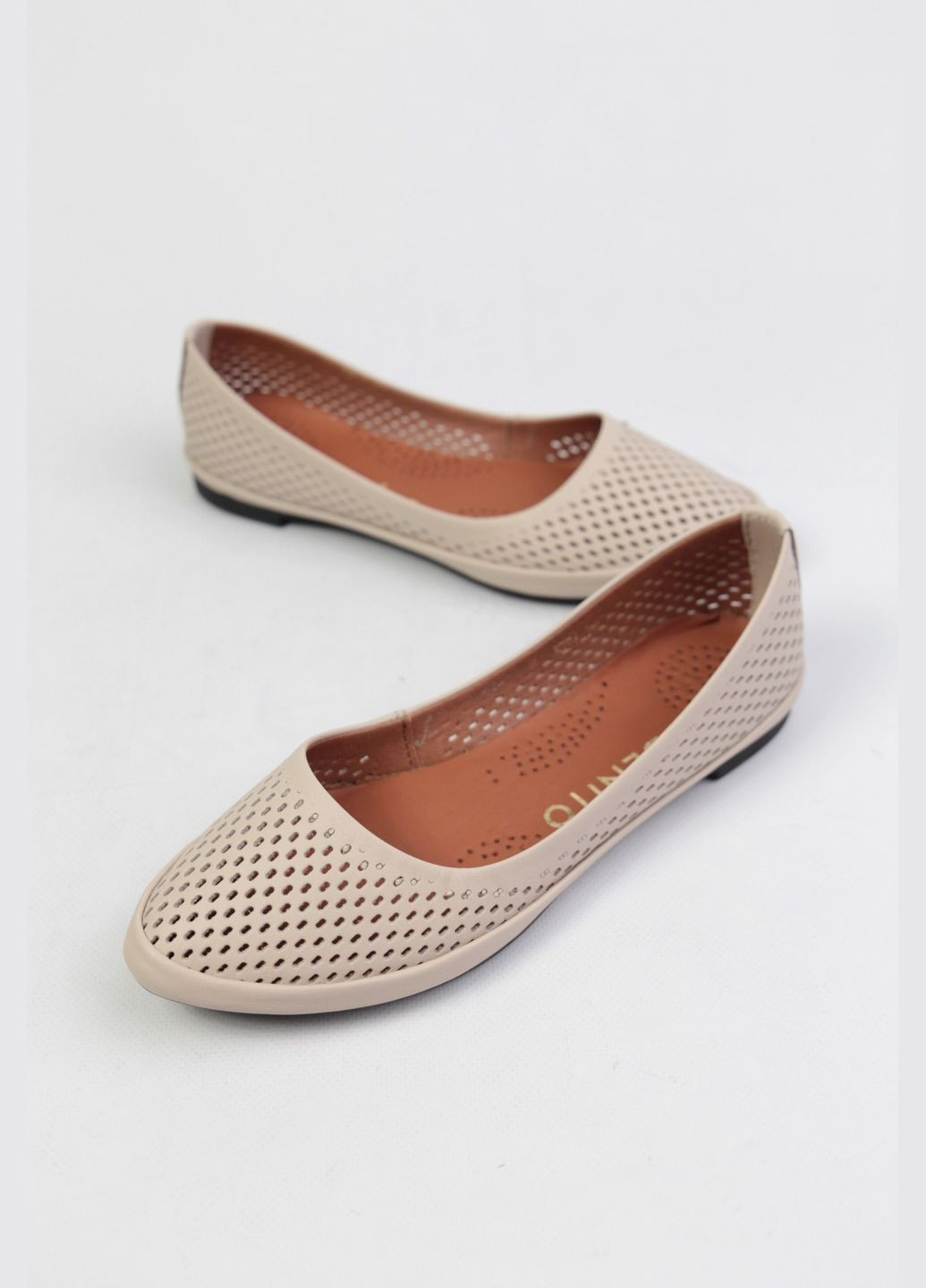 Жіночі балетки Benito | коричневі однотонні натуральна шкіра (326597083)