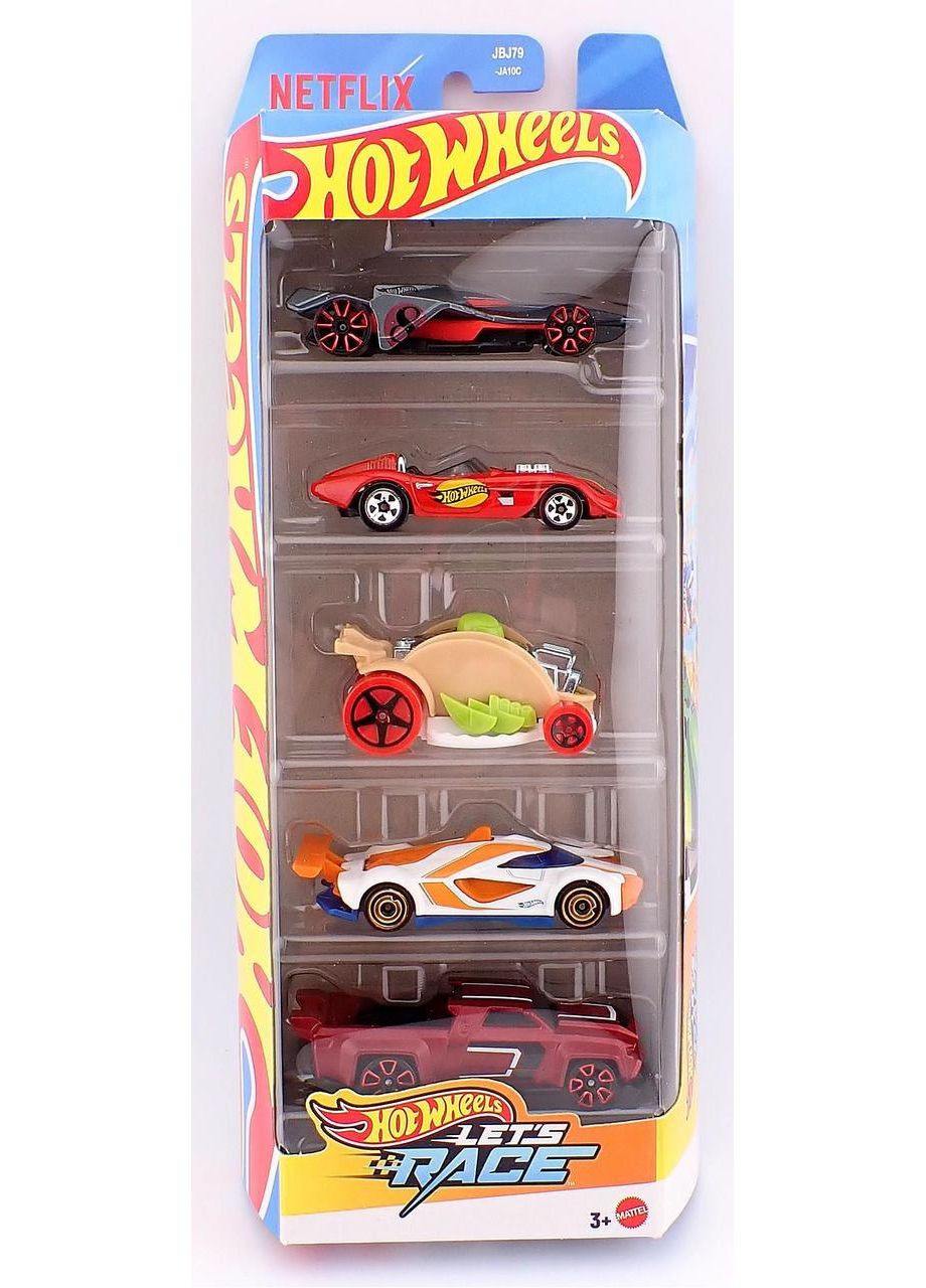 Let's Race Подарунковий набір з 5-ти машинок Хот Вілс для треків Hot Wheels (365251388)