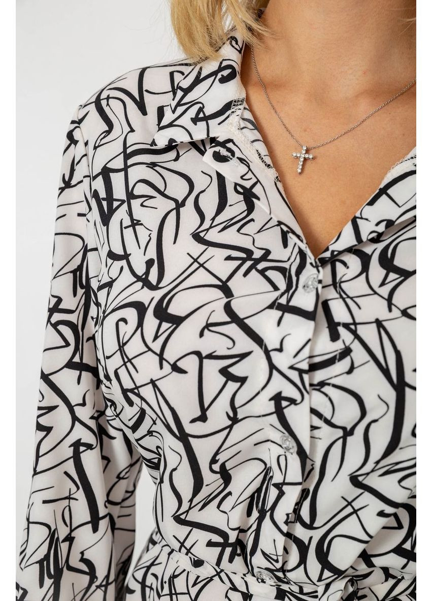 Білий сукня софт на ґудзиках з принтом,, 230r117 Ager