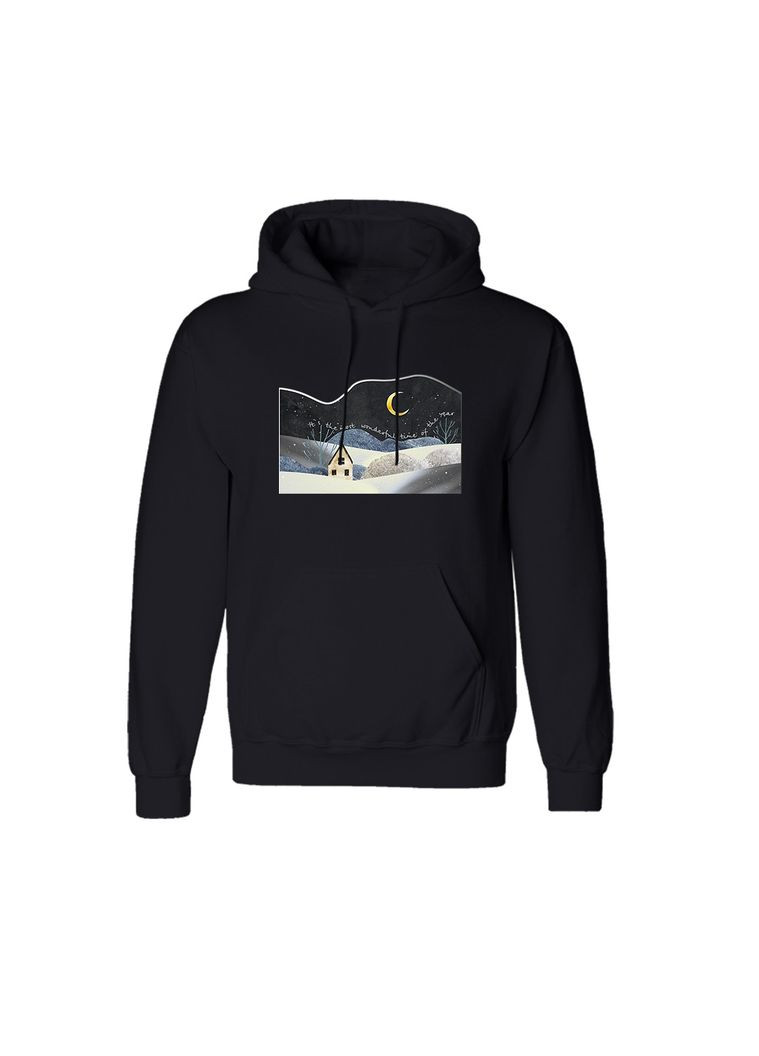 Худі з принтом "It`s the most wonderful time..." засніжений пейзаж, ПРЕМІУМ No Brand (369163254)