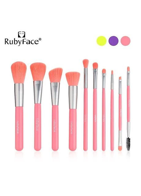 Набор 10 кистей Neon от Ruby Face, оранжевый No Brand (304055802)