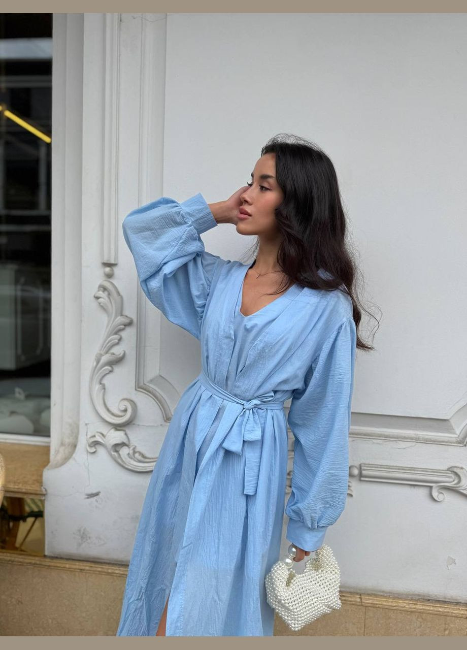 Жіночий блакитний костюм No Brand (335076355)