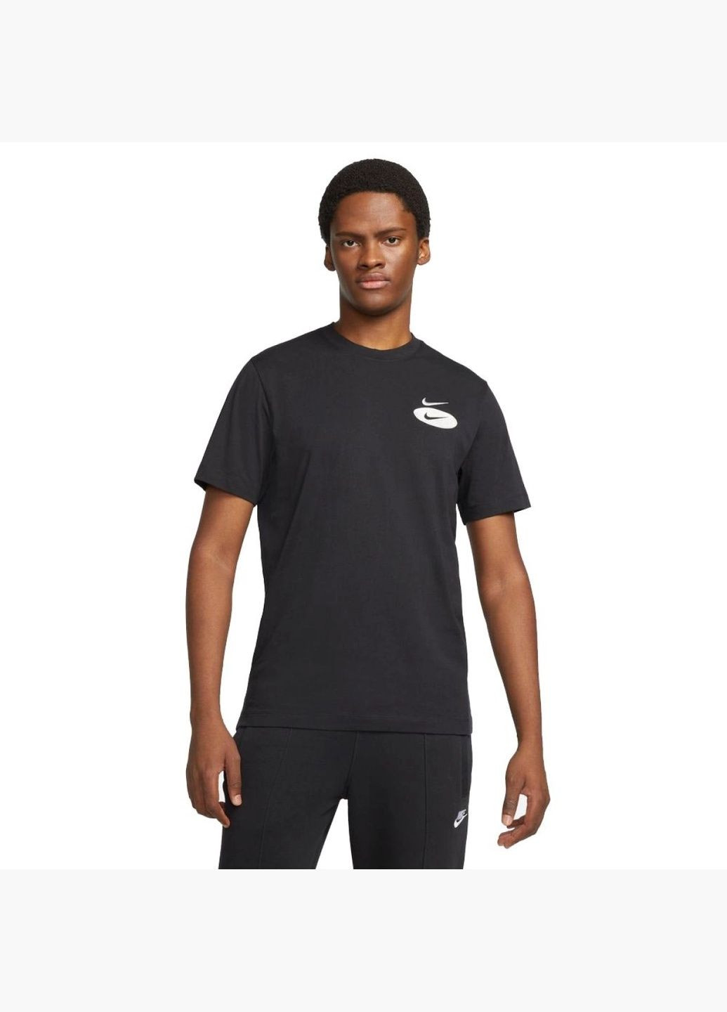 Черная футболка мужская nsw swoosh league tee black dm6341-010 Nike