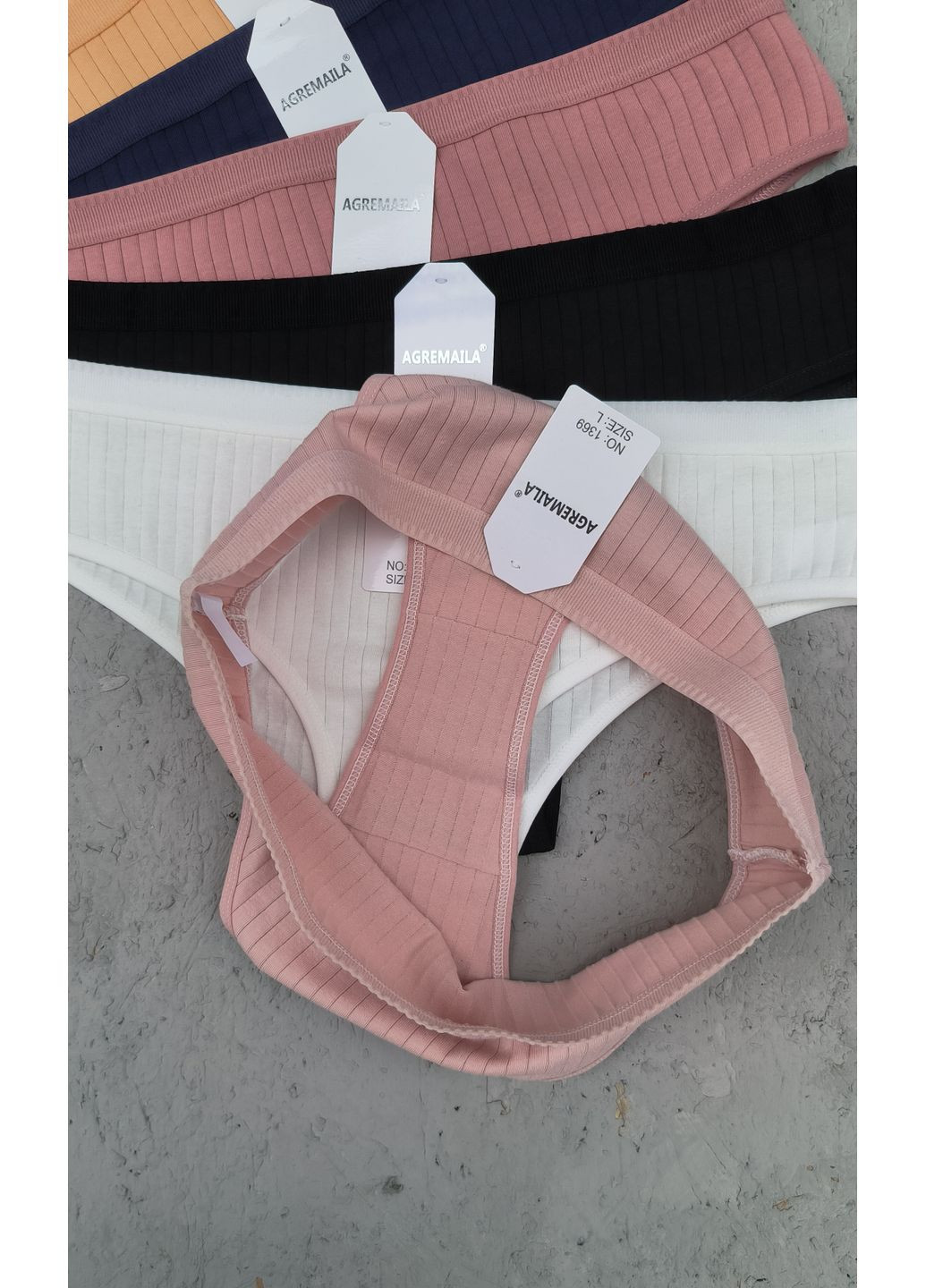 Набір 6 шт трусики бразиліани в широкий рубчик Agremaila (334012305)