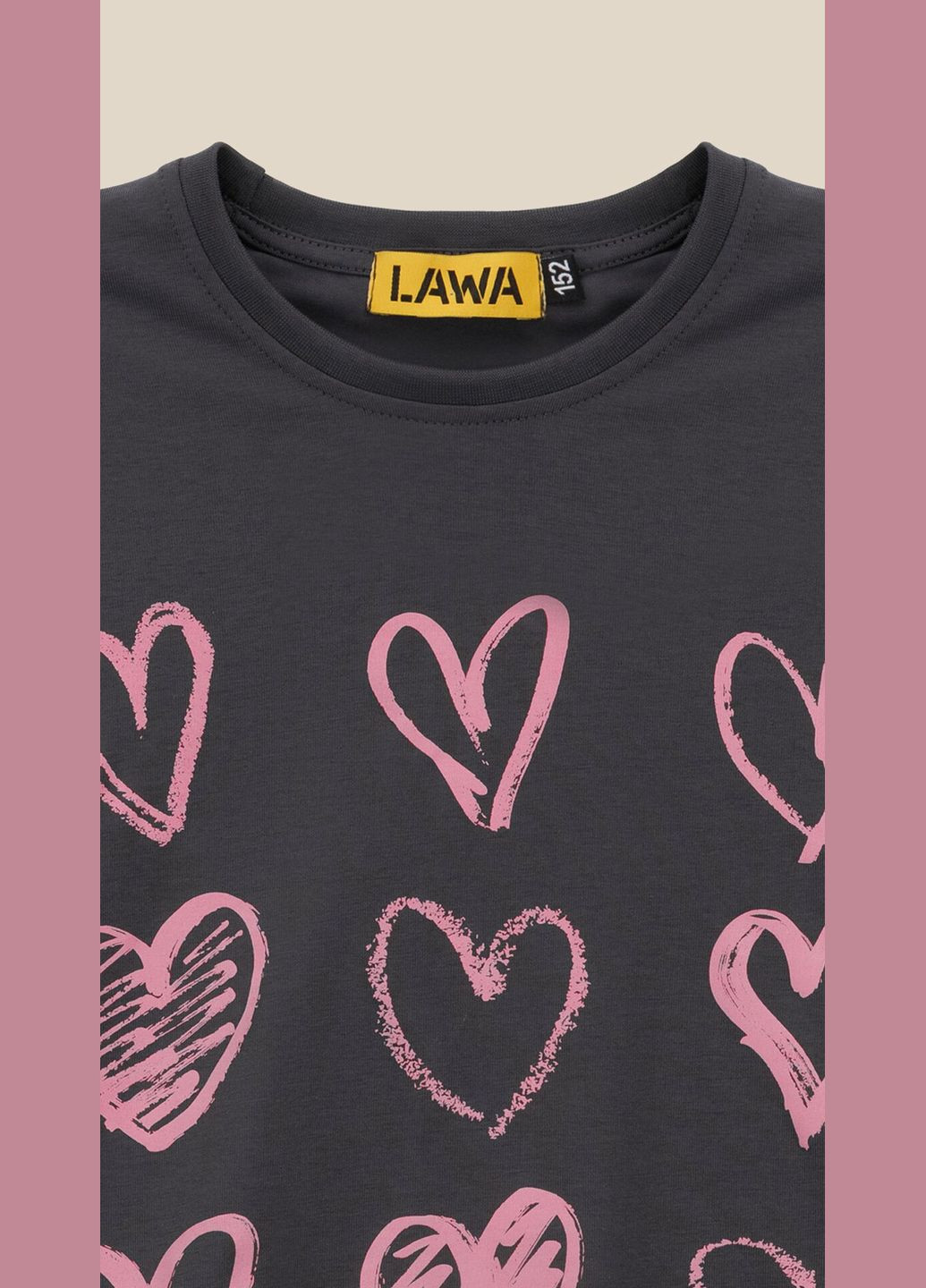 Графітова футболка з принтом hurts для дiвчинки p-gb02320 146 см shop (2000999176456) LAWA