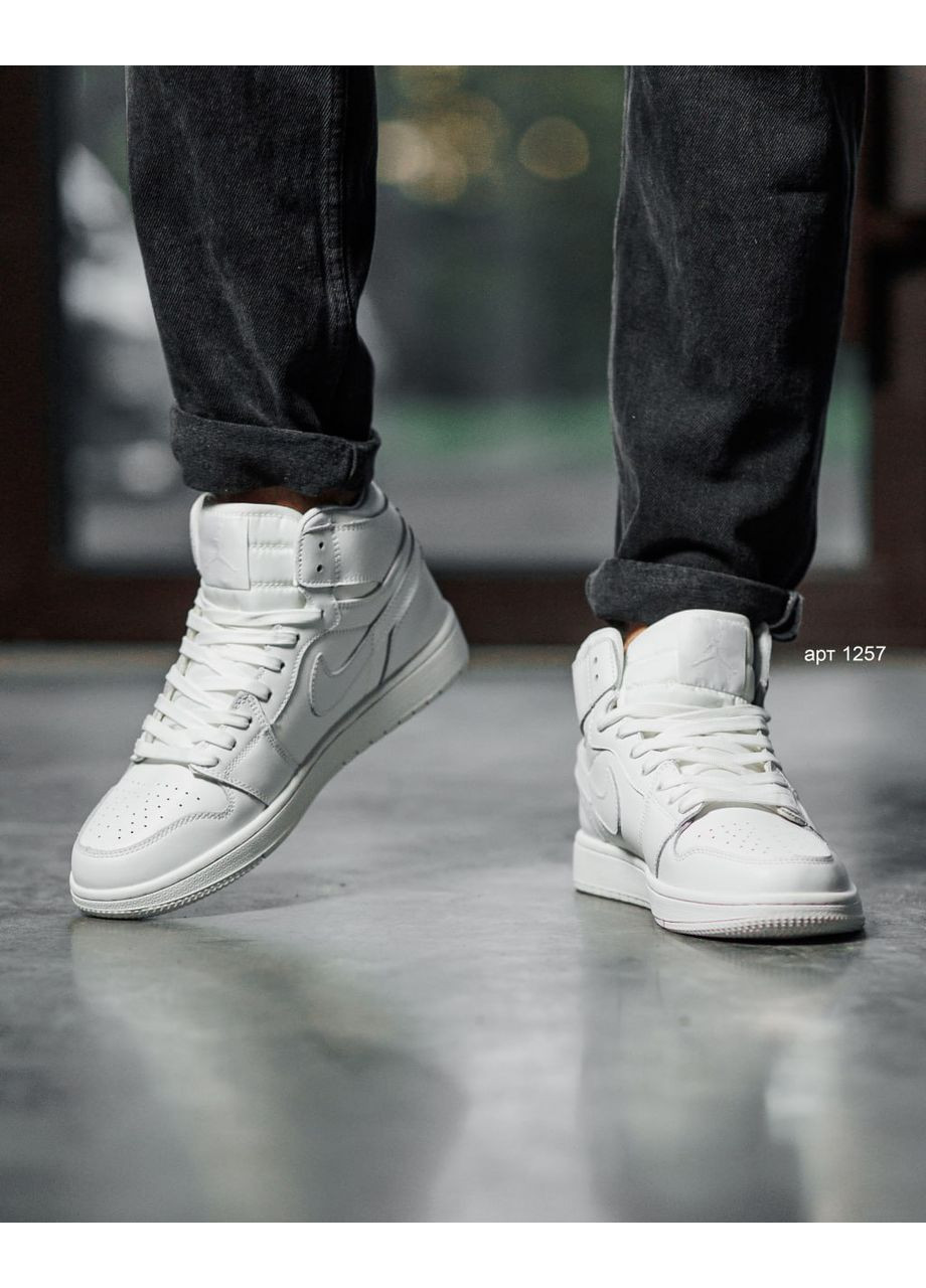 Білі кросівки nike air jordan retro 1 high white No Brand