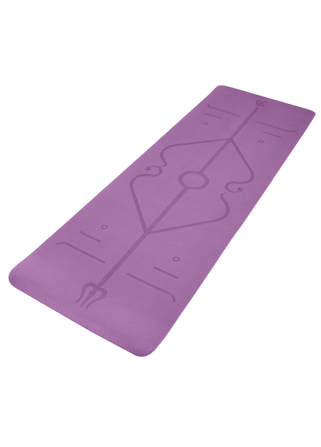 Коврик для фитнеса с рисунком 183/61см TPE+TC 6мм двухслойный сине-голубой U-Powex (304541857)