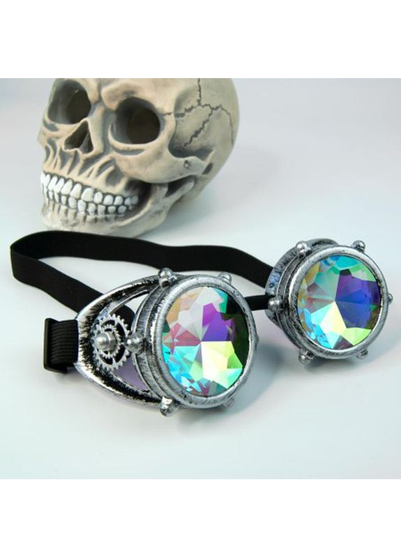 Очки гогглы калейдоскоп стиль steampunk антикварные серебро + подарок No Brand (360407726)