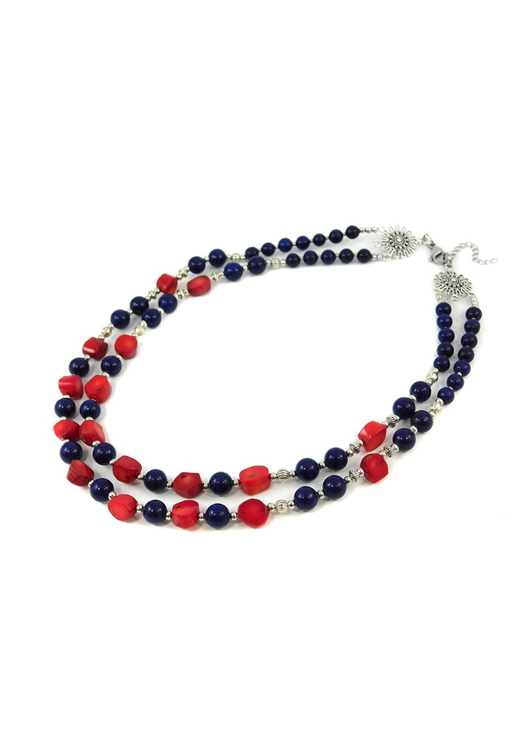 Намисто "Бурний океан" Корал, Лазурит Fursa fashion (322315205)