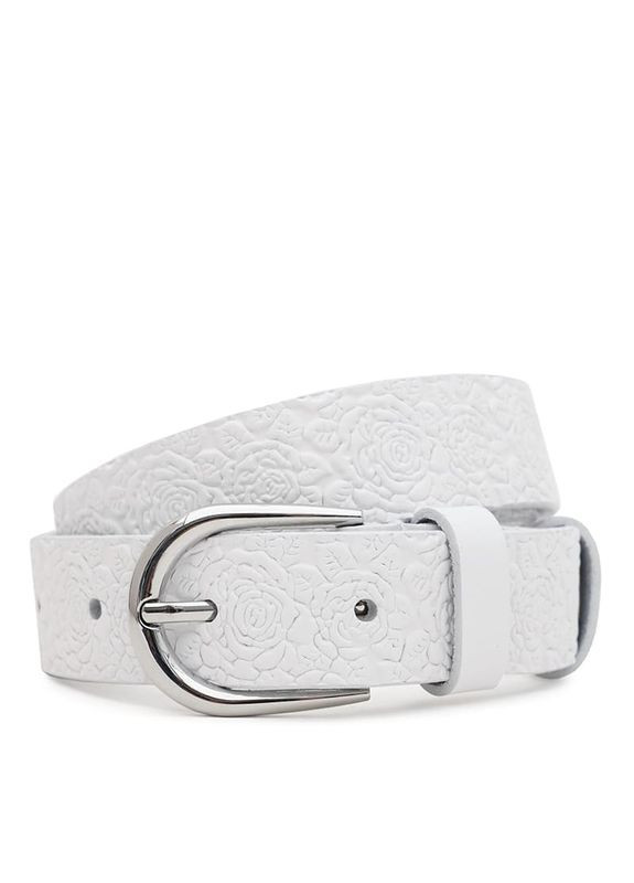 Жіночий ремінь шкіряний 110v1genw91 Білий Borsa Leather (302972548)