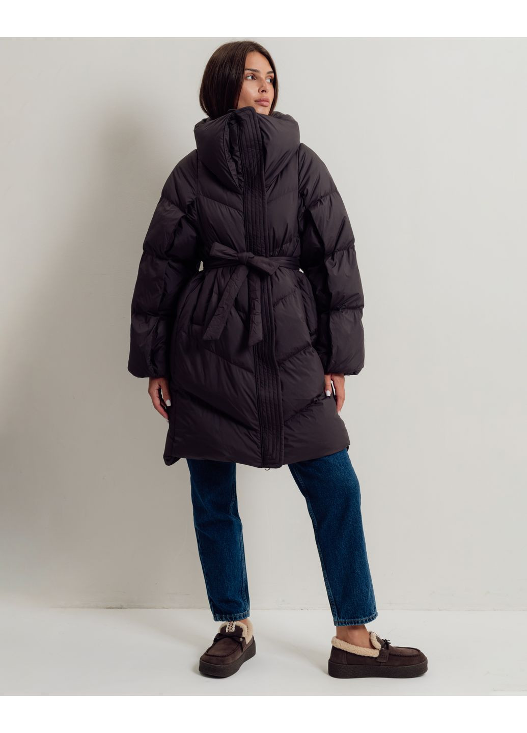 Темно-бордове зимнє Пальто зимове Clasna