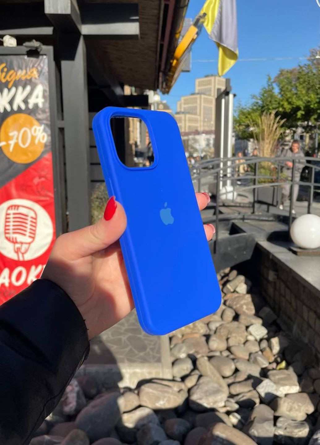 Чохол для iPhone 14 Pro Silicone Case силікон кейс синій Light Blue No Brand (286331015)