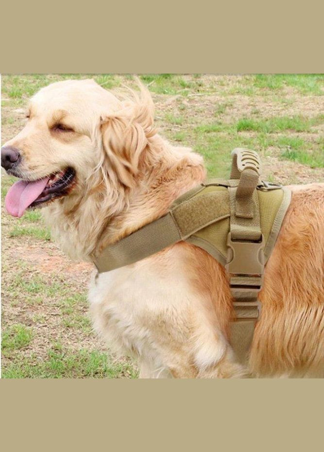 Шлея для собак, тактичний жилет з ручкою, Коричневий M (60-75 см) No Brand (299915636)