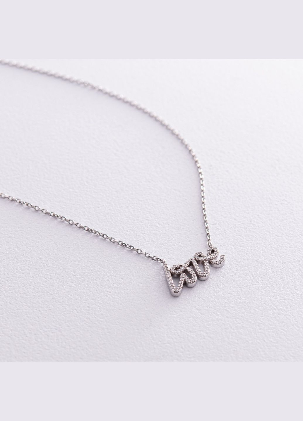 Серебряное колье Love с фианитами 1101 40 Oniks (264392840)