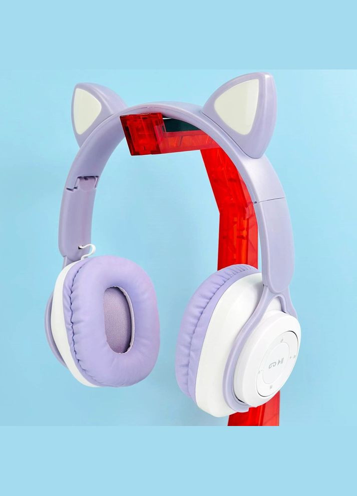 Бездротові навушники з котячими вушками QC11 Cat Ear Бузковий No Brand (304255155)
